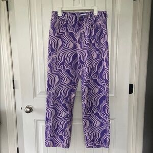 Zara Purple Chinos with Marbled Pattern